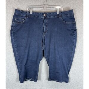 Riders by Lee Jeans Womens 26W Medium Blue Stretch Bermuda Shorts Denim Plus
